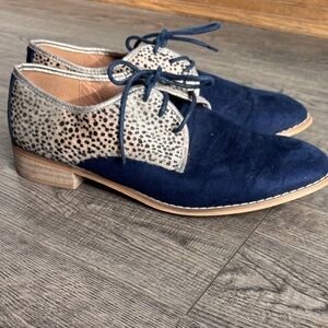 VANESSA WU 10.5/11 Anthropologie Leopard Oxfords Suede Leather 41